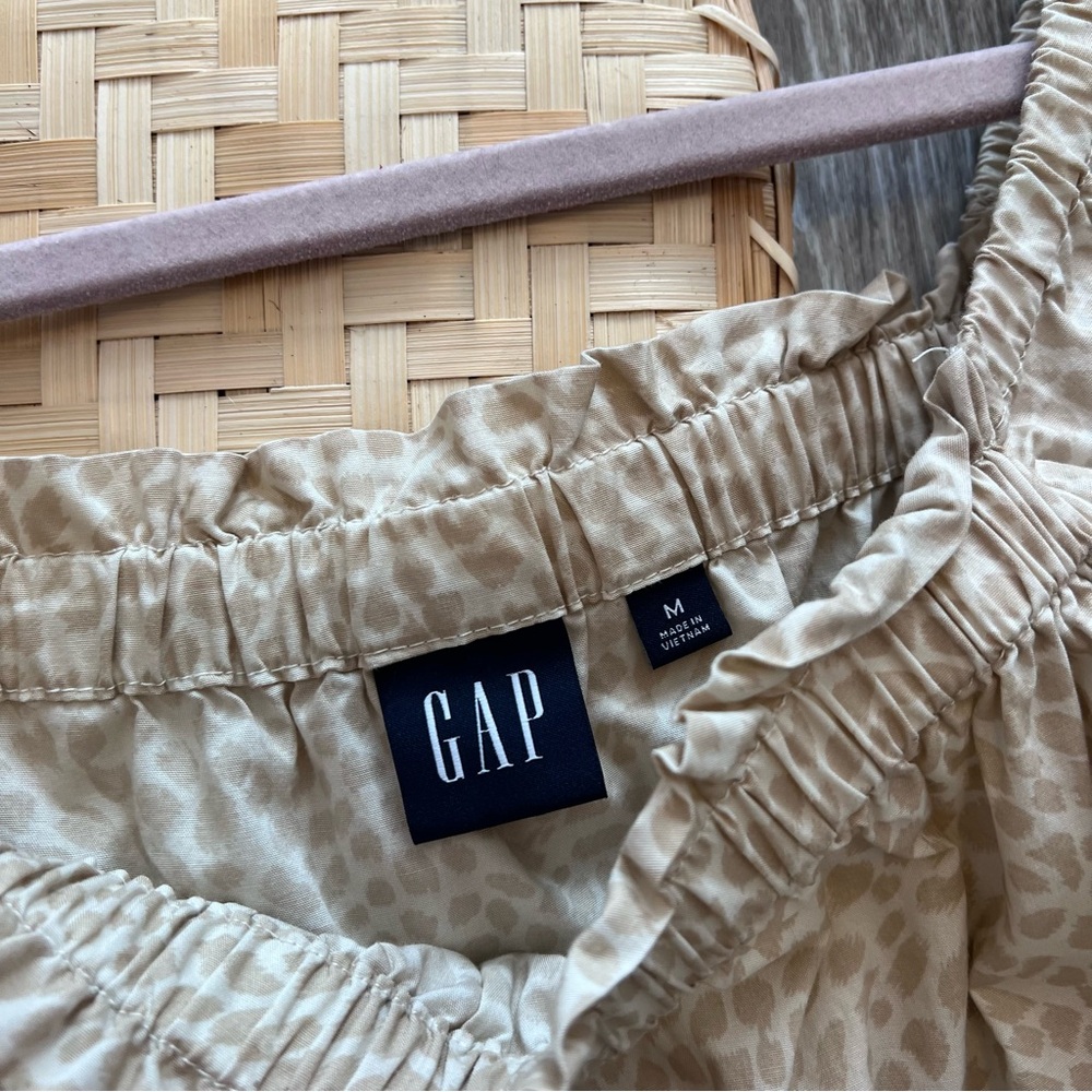 Gap Leopard Print Flutter Sleeve Blouse Square Ne… - image 3